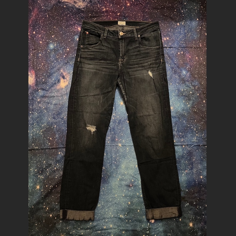 Hudson Jeans Bacara Crop Straight Leg Cuffed Jeans